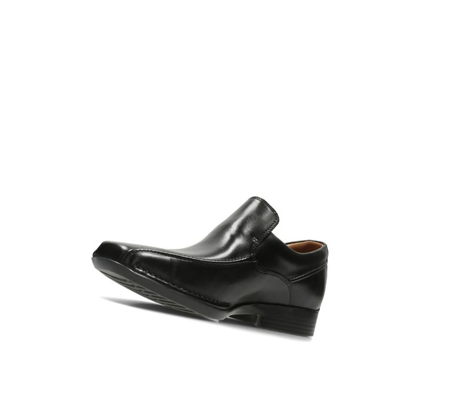 Loafersy Clarks Francis Flight Skórzane Męskie Czarne | QSGOWM270