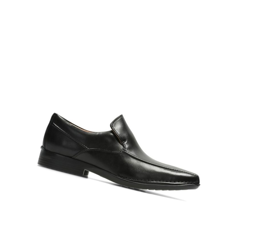 Loafersy Clarks Francis Flight Skórzane Męskie Czarne | QSGOWM270