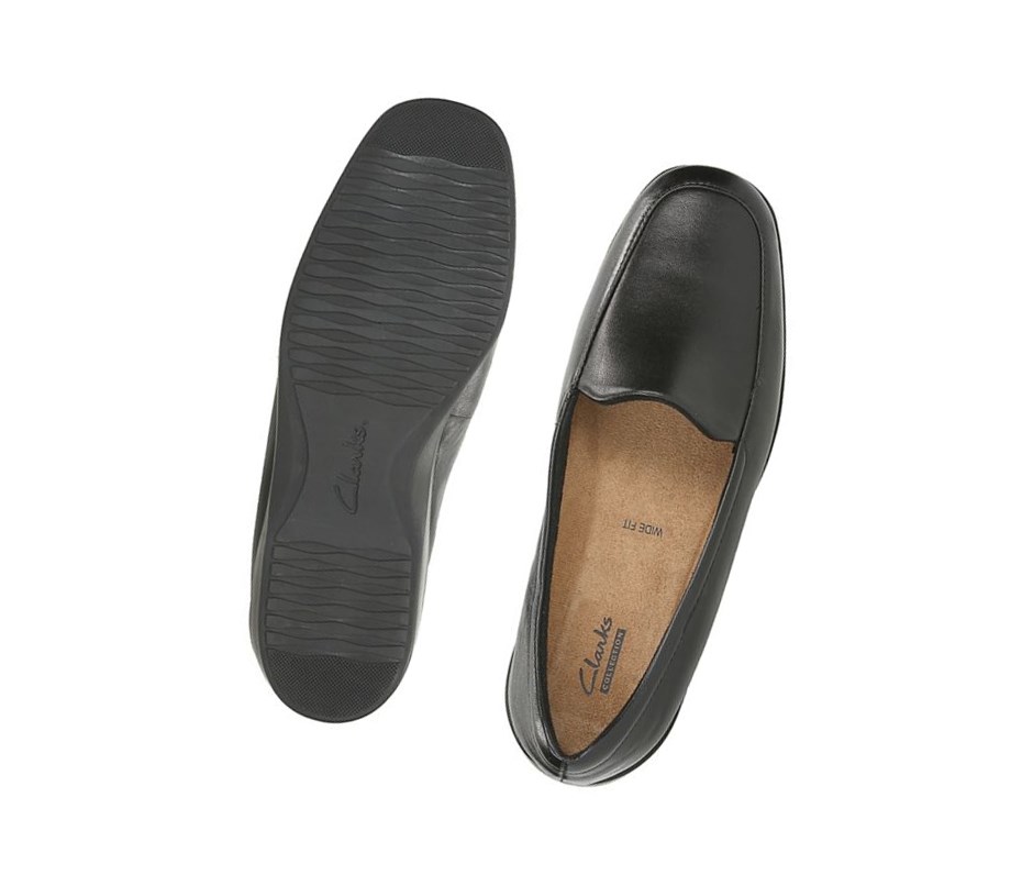 Loafersy Clarks Georgia Skórzane Damskie Czarne | ZLOUQC238