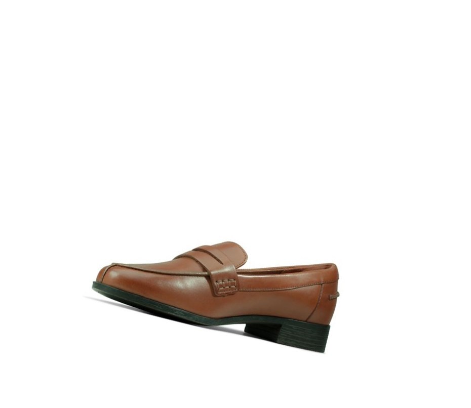 Loafersy Clarks Hamble Skórzane Damskie Brązowe | BNQGOW035