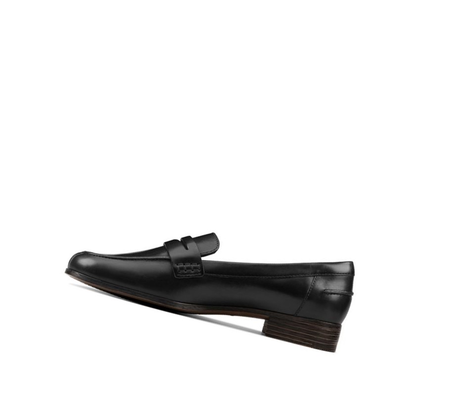 Loafersy Clarks Hamble Skórzane Damskie Czarne | FPEWHS687