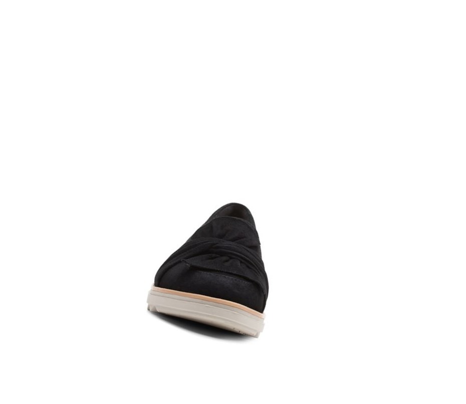 Loafersy Clarks Sharon Dasher Zamszowe Szerokie Fit Damskie Czarne | YDRHLK781