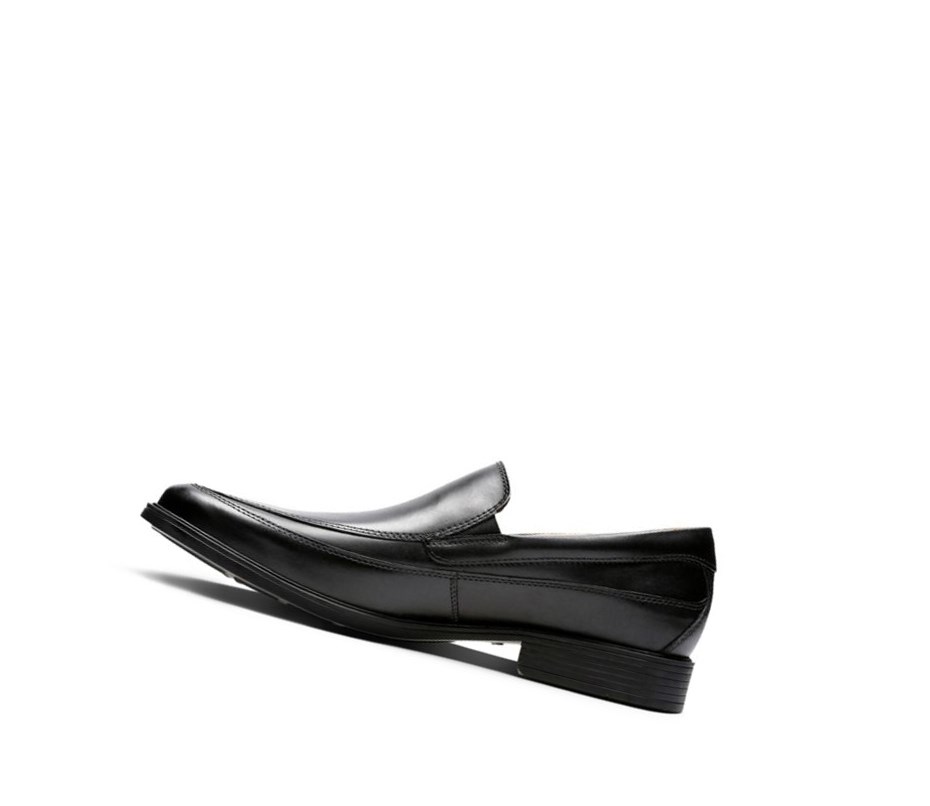 Loafersy Clarks Tilden Free Skórzane Męskie Czarne | DKLRFU862