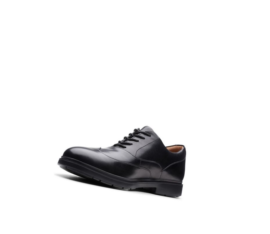 Mokasyny Clarks Un Tailor Wing Skórzane Męskie Czarne | ODVKQF087