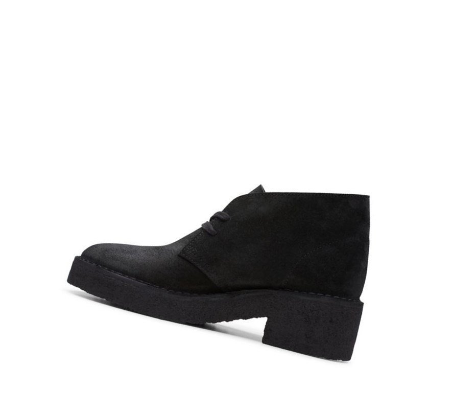 Pustynne Buty Clarks Arisa Zamszowe Damskie Czarne | NSHEFL758