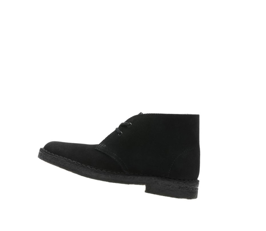 Pustynne Buty Clarks Iconic Zamszowe Damskie Czarne | OAJQNE823