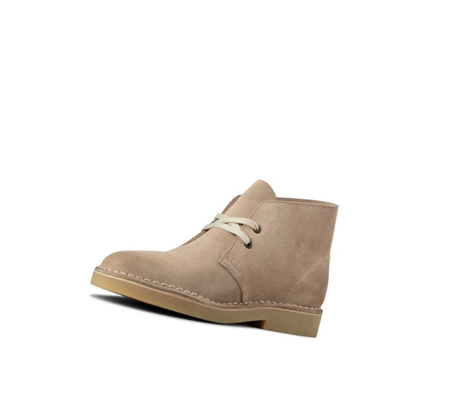 Pustynne Buty Clarks Lekkie Zamszowe Damskie Beżowe | AVIXWN970