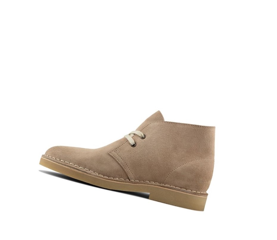 Pustynne Buty Clarks Lekkie Zamszowe Damskie Beżowe | AVIXWN970