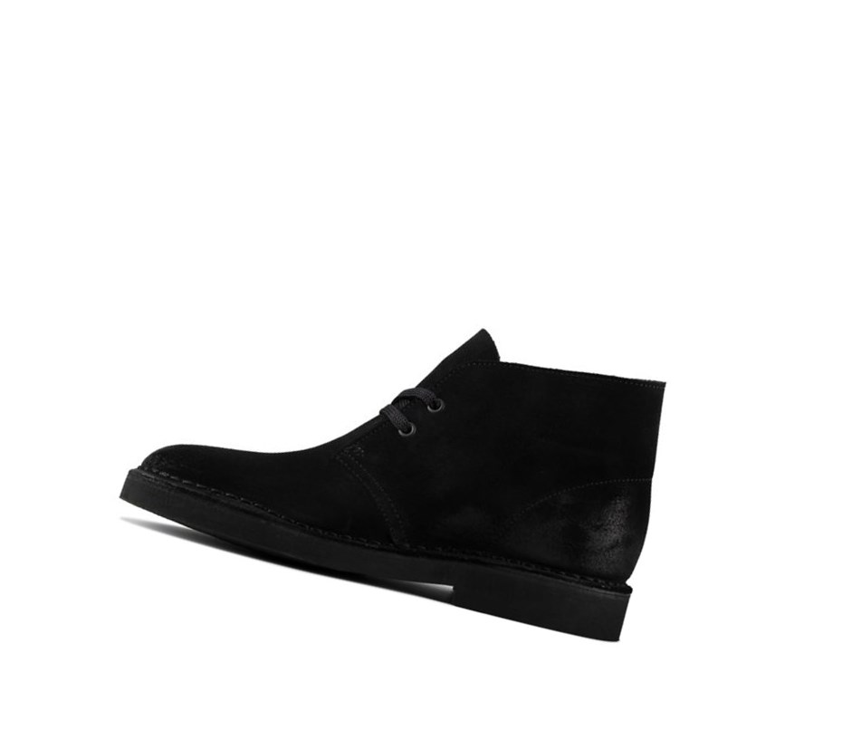 Pustynne Buty Clarks Lekkie Zamszowe Damskie Czarne | DLJWYX312