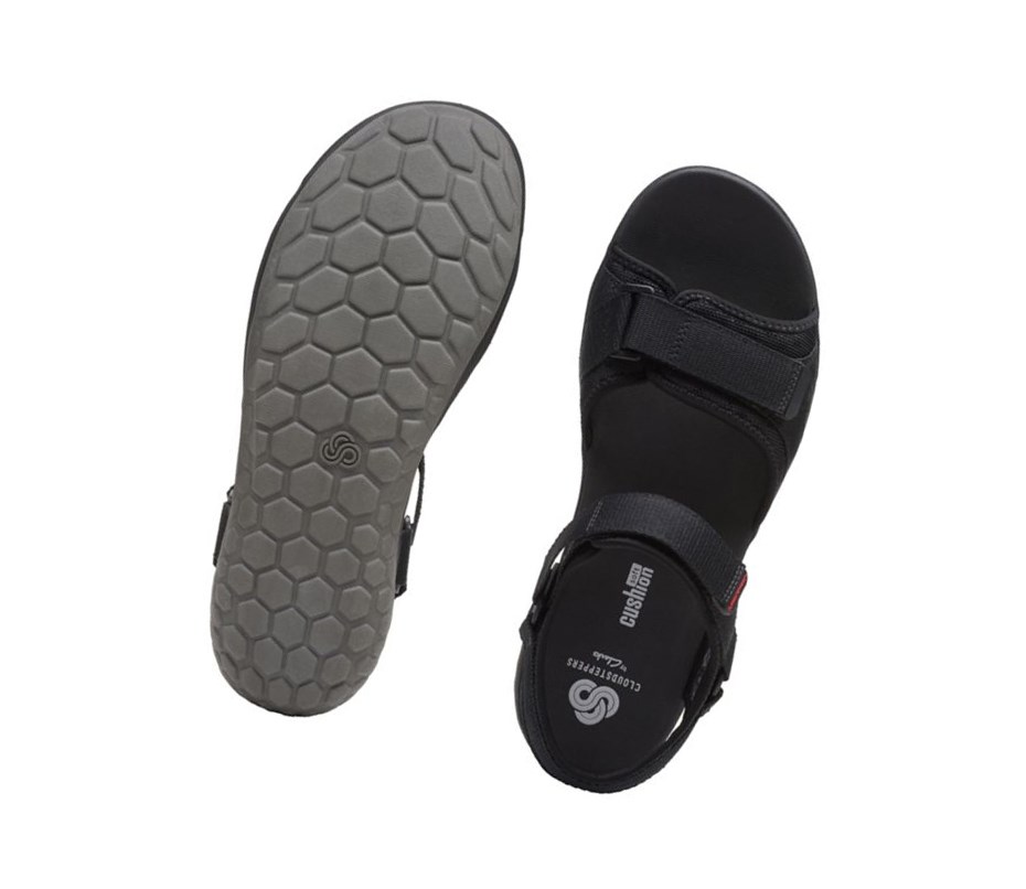 Sandały Casual Clarks Step Beat Sun Tekstylne Męskie Czarne | SGLZOV450