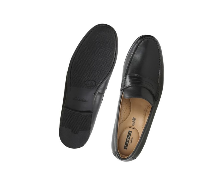 Slip On & Loafersy Clarks Claude Lane Męskie Czarne | QLKPOB934