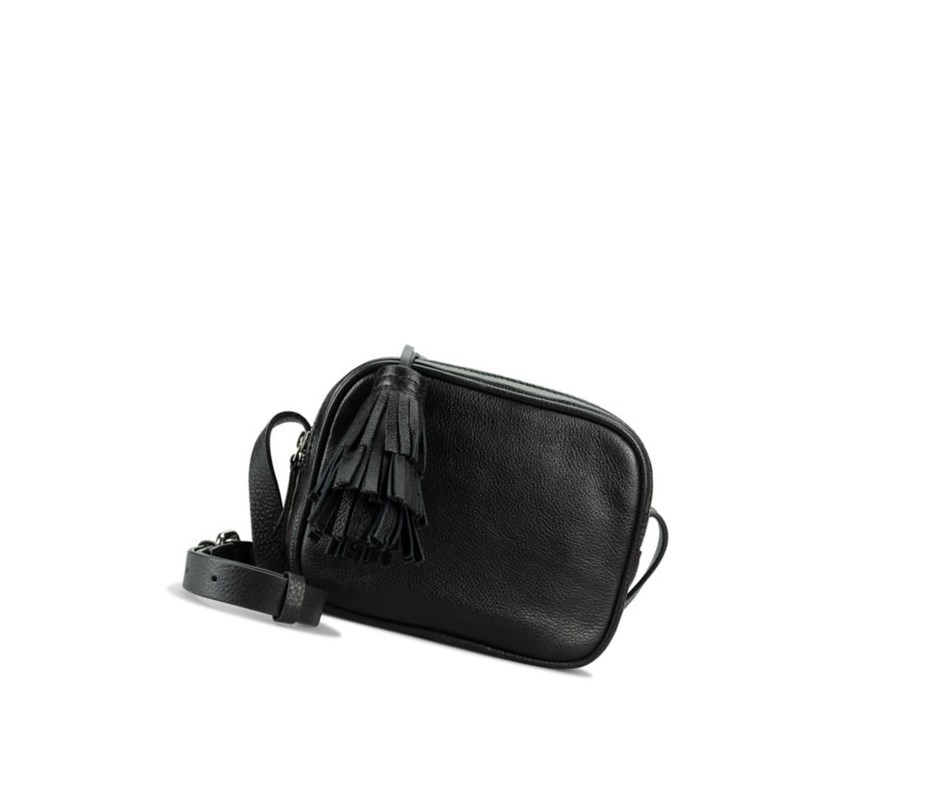 Torba Crossbody Clarks Topsham Mila Skórzane Damskie Czarne | JZFGBY145