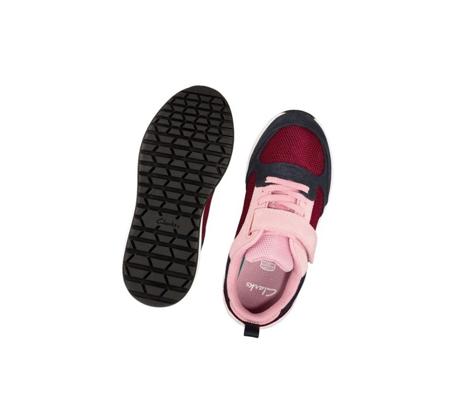 Trampki Clarks Aeon Flex Tekstylne Dziewczynka Bordowe | GYDPBX018