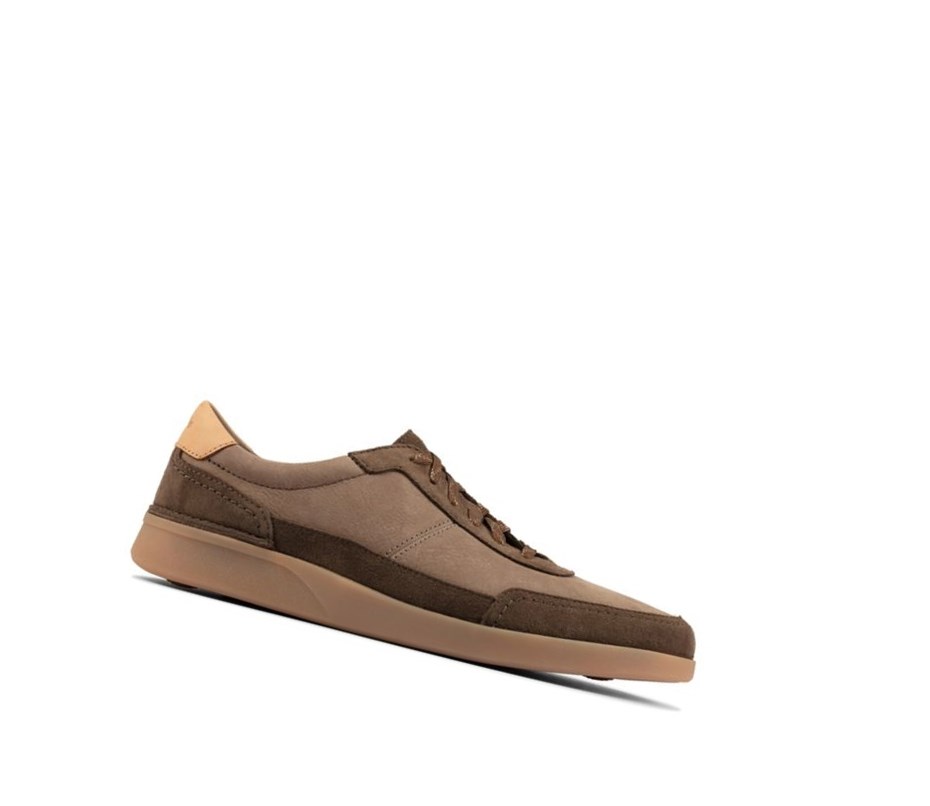 Trampki Clarks Oakland Run Zamszowe Męskie Ciemny Oliwkowe | QNBFUL687