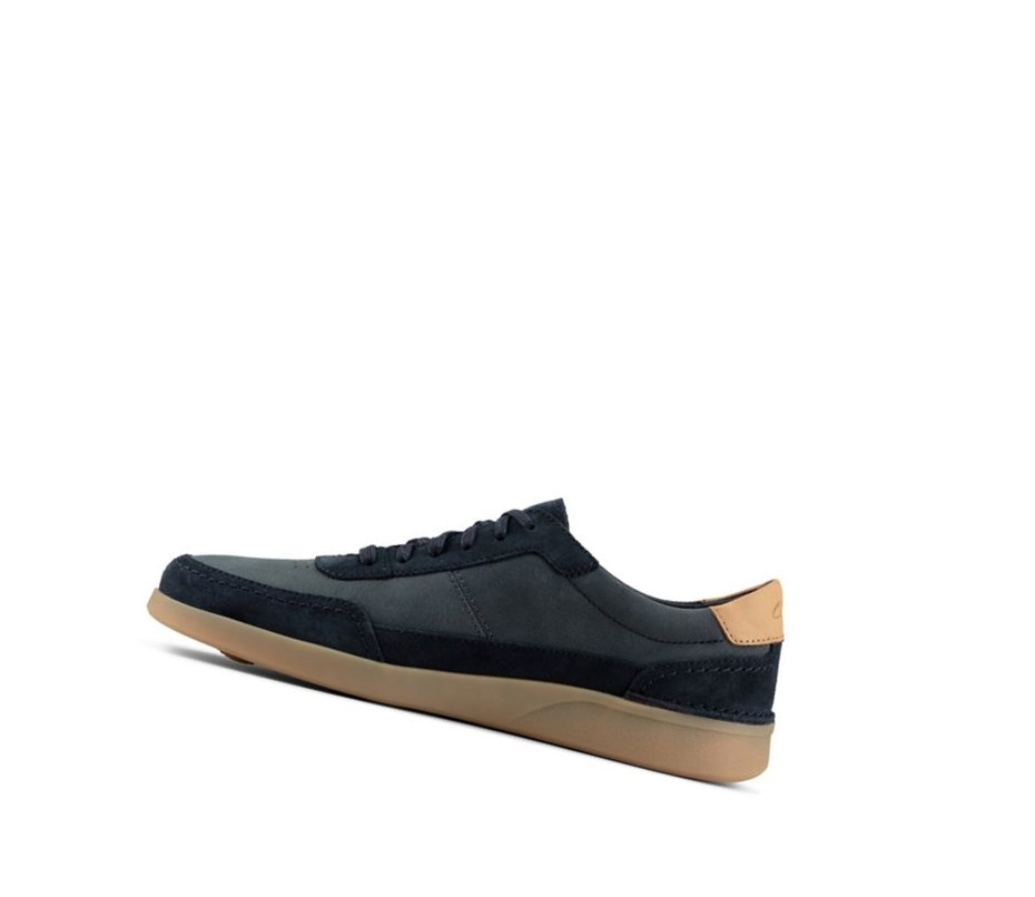 Trampki Clarks Oakland Run Zamszowe Męskie Granatowe | STCUAN170