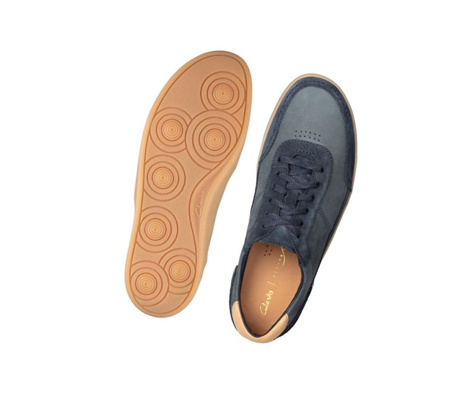 Trampki Clarks Oakland Run Zamszowe Męskie Granatowe | STCUAN170