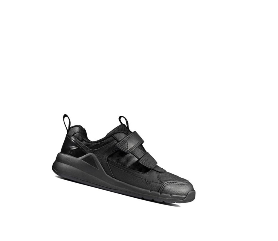 Trampki Clarks Orbit Sprint Skórzane Dziewczynka Czarne | RTUFNB054