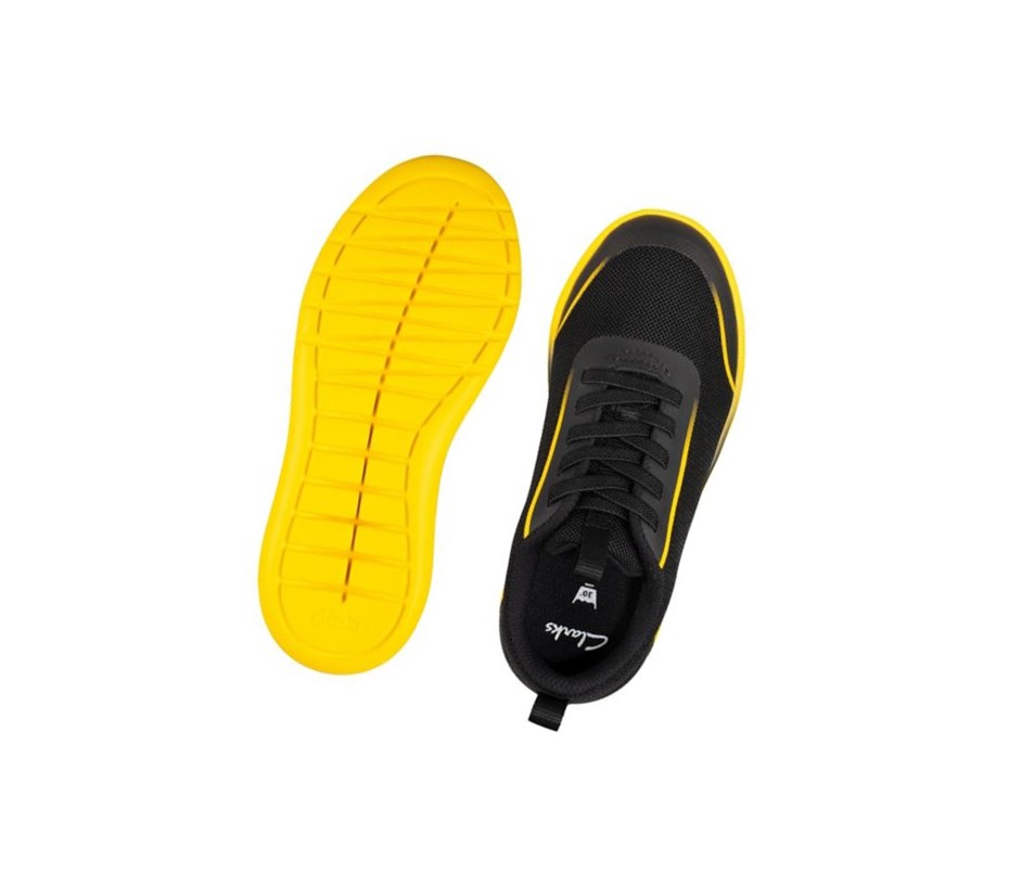 Trampki Clarks Suburb Spark Chłopięce Czarne Żółte | GEQJLN538