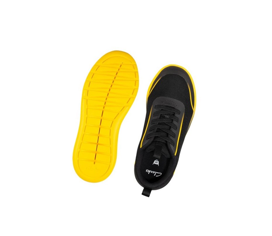 Trampki Clarks Suburb Spark Chłopięce Czarne Żółte | HRSGJD841