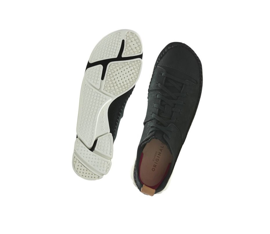 Trampki Clarks Trigenic Flex Nubuck Damskie Czarne | ORUMWN895