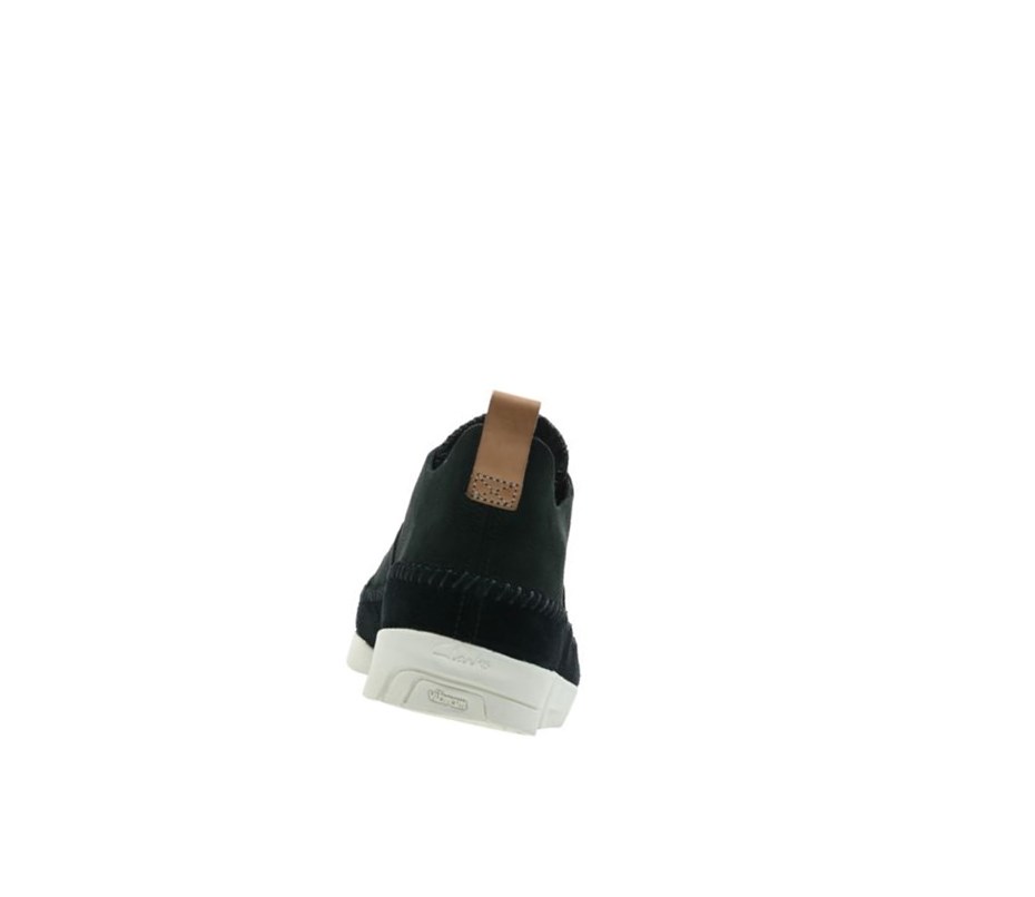 Trampki Clarks Trigenic Flex Nubuck Zamszowe Męskie Czarne | NHDWCS240