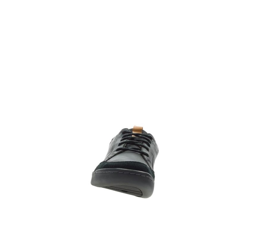 Trampki Na Co Dzień Clarks Ashcombe Bay Gore-tex Skórzane Męskie Czarne | RBMCPN125