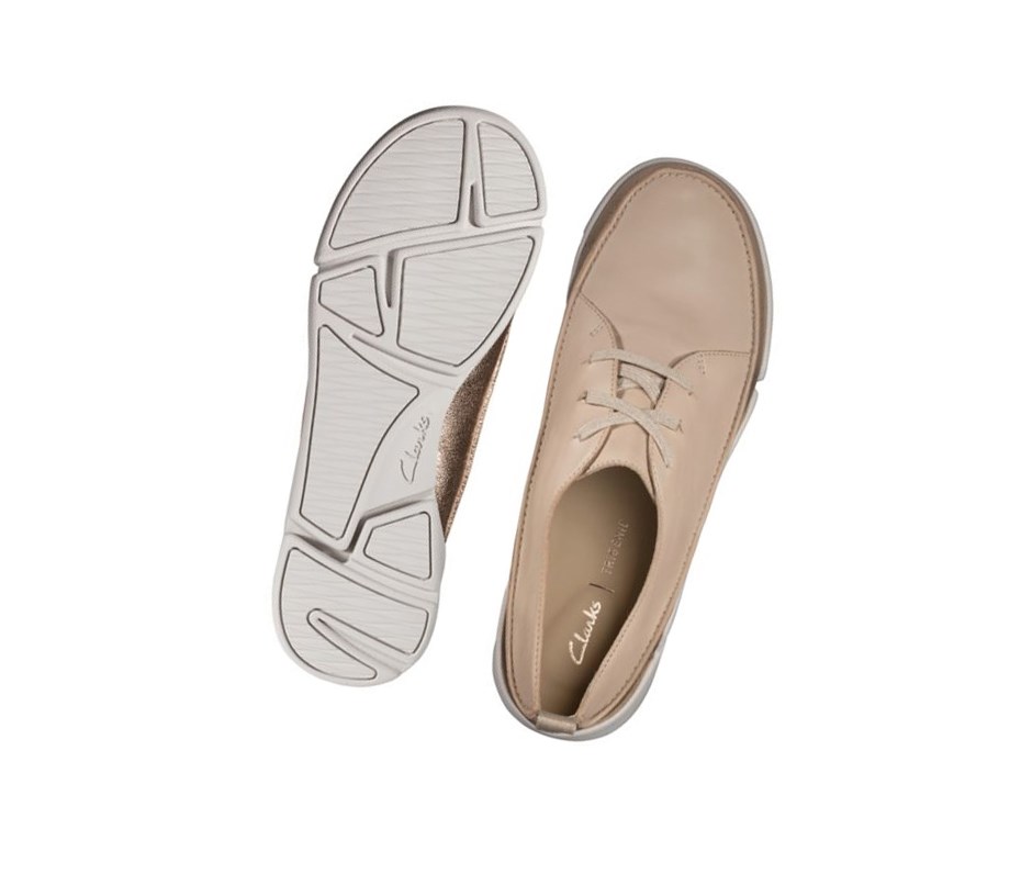 Trampki Na Co Dzień Clarks Tri Clara Skórzane Damskie Skin | QFTYML124