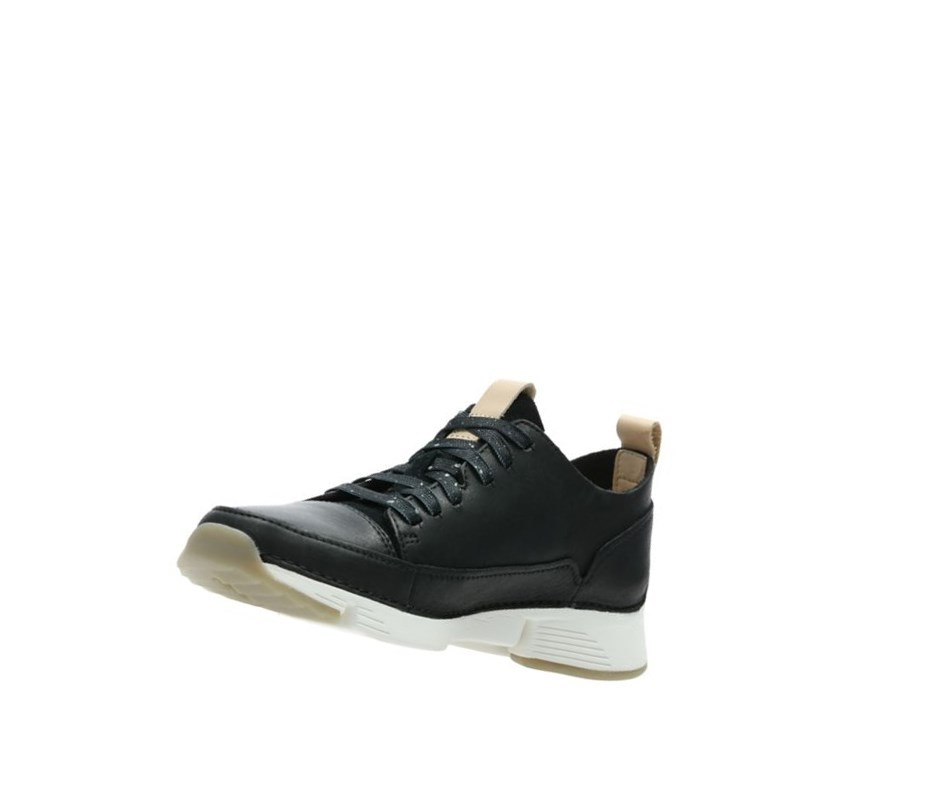 Trampki Na Co Dzień Clarks Tri Spark Nubuck Damskie Czarne | PSBTAI940