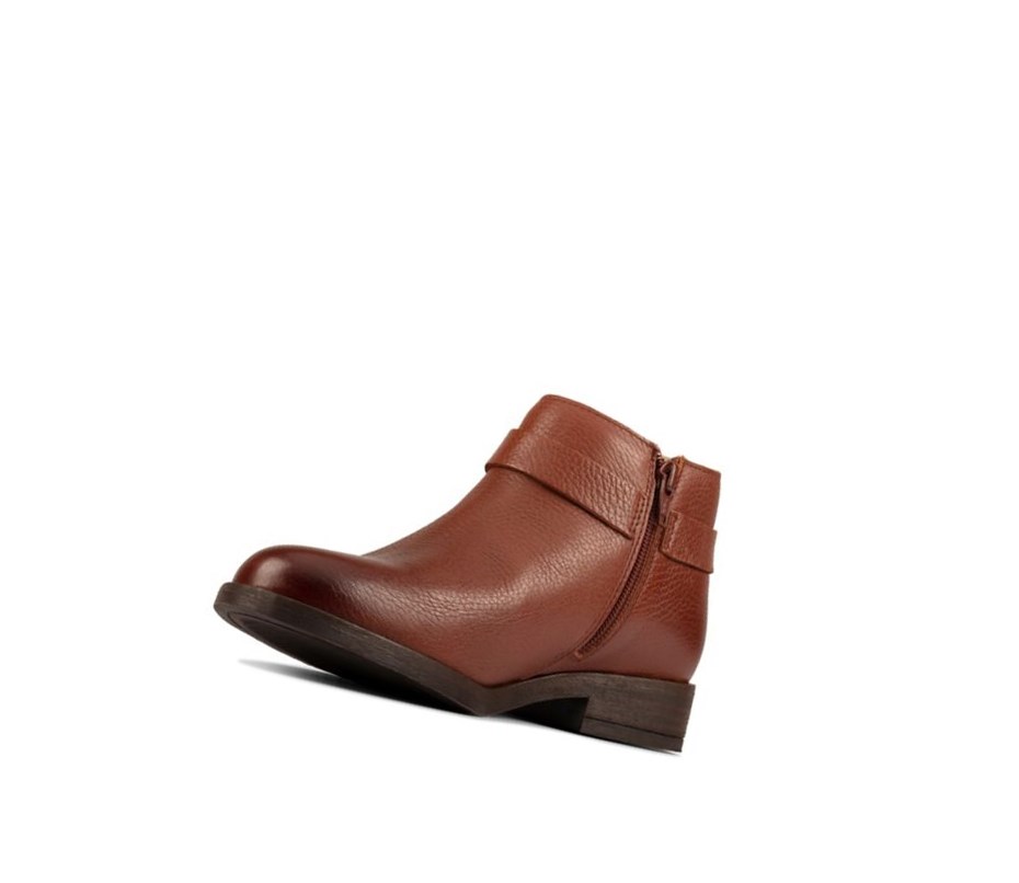 Trzewiki Clarks Demi 2 Tone Skórzane Damskie Ciemny Brązowe | YLZTWN862