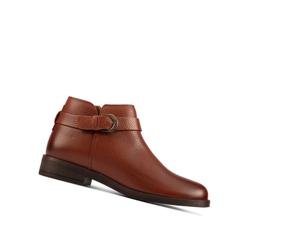 Trzewiki Clarks Demi 2 Tone Skórzane Damskie Ciemny Brązowe | YLZTWN862