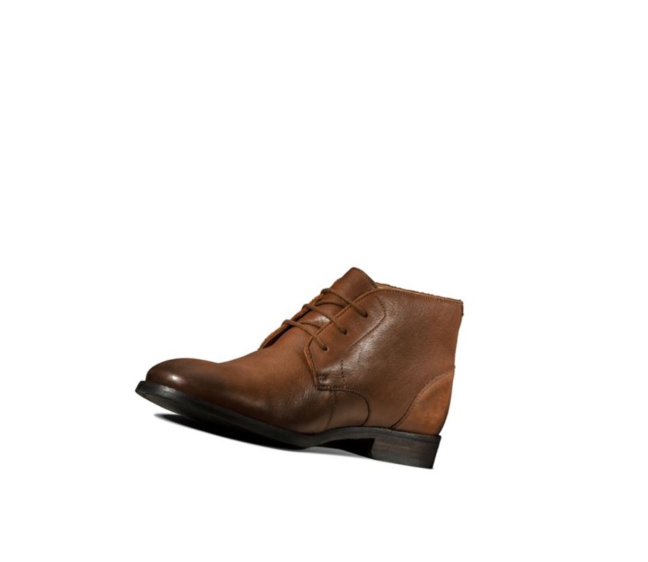 Trzewiki Clarks Flow Top Skórzane Męskie Brązowe | SAXWCT029