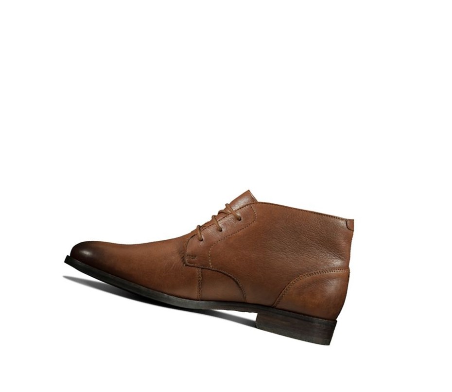 Trzewiki Clarks Flow Top Skórzane Męskie Brązowe | SAXWCT029