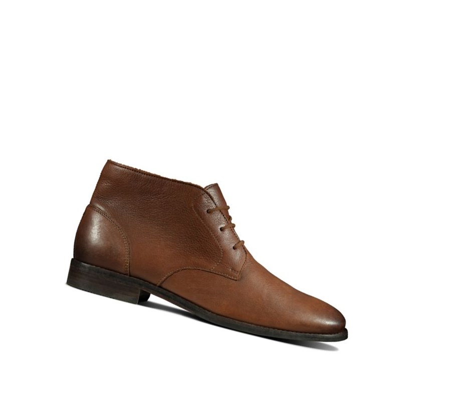 Trzewiki Clarks Flow Top Skórzane Męskie Brązowe | SAXWCT029