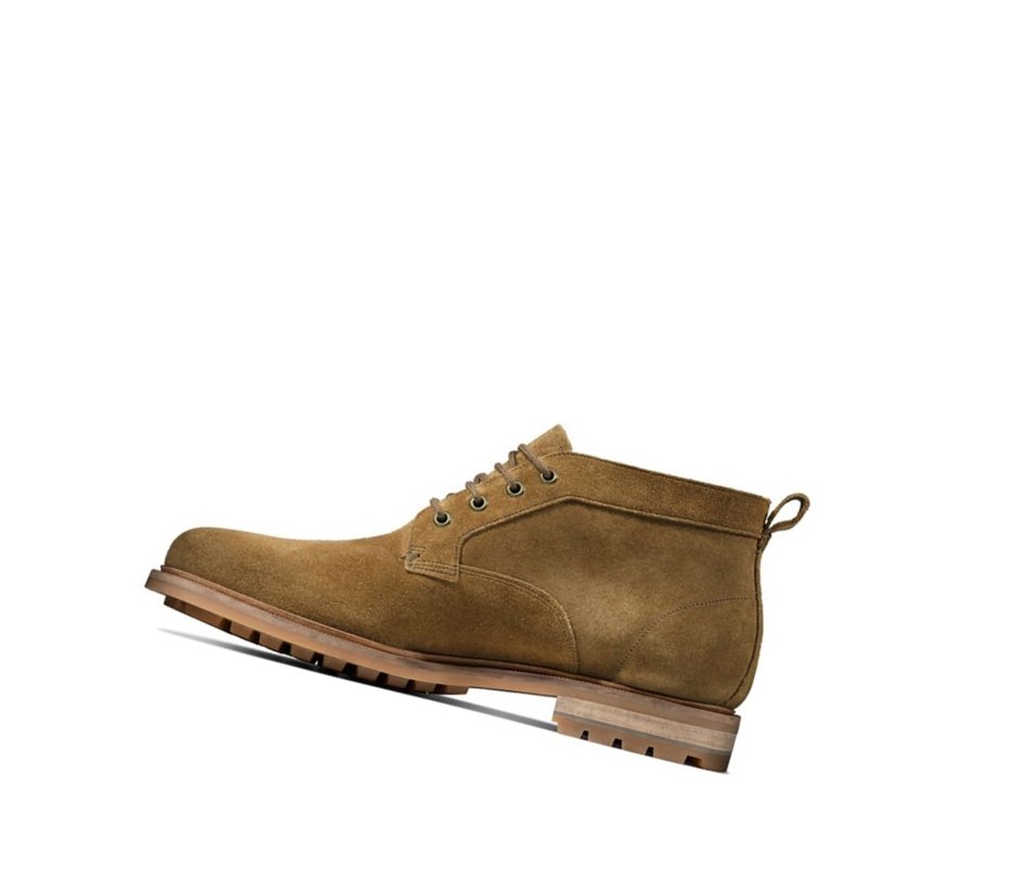 Trzewiki Clarks Foxwell Mid Skórzane Męskie Brązowe | AWNEKH096