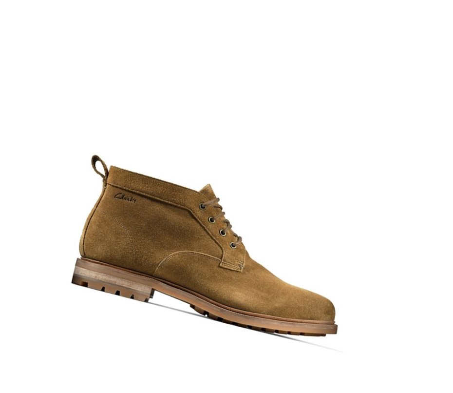 Trzewiki Clarks Foxwell Mid Skórzane Męskie Brązowe | AWNEKH096