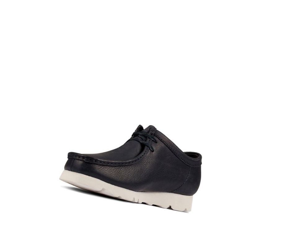 Wallabee Clarks Gore-tex Skórzane Męskie Granatowe | IUMNLW962