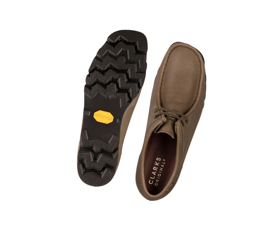 Wallabee Clarks Gore-tex Skórzane Męskie Oliwkowe | QJCNIT364