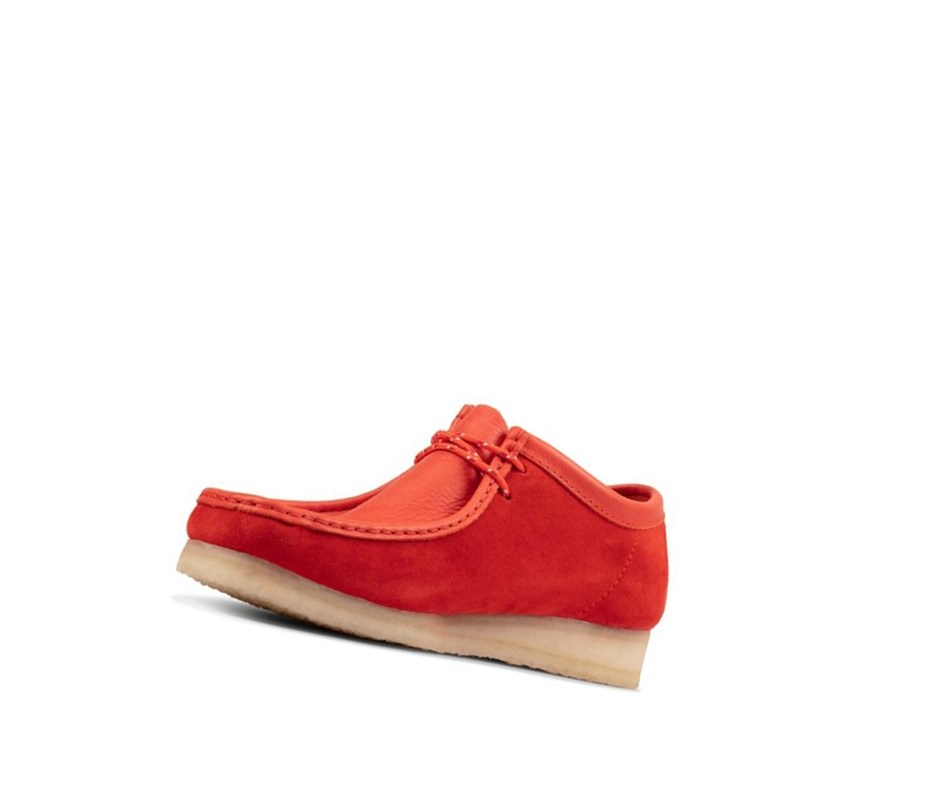 Wallabee Clarks Klasyczne Zamszowe Damskie Czerwone | LNFOCT510