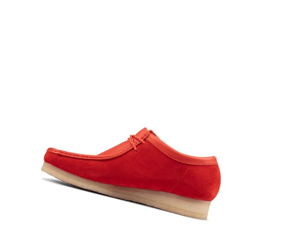 Wallabee Clarks Klasyczne Zamszowe Damskie Czerwone | LNFOCT510