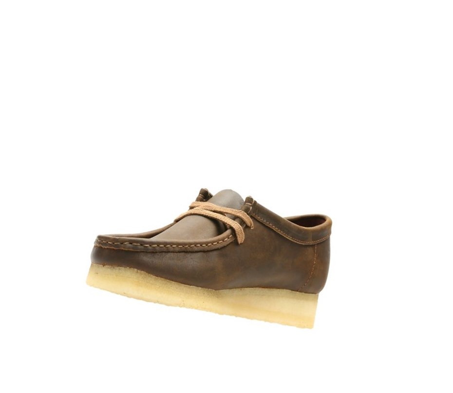 Wallabee Clarks Oryginalne Skórzane Damskie Ciemny Brązowe | LFJSXT436