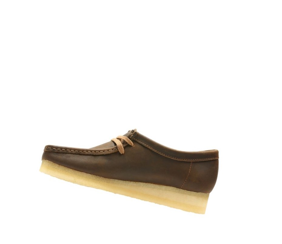 Wallabee Clarks Oryginalne Skórzane Damskie Ciemny Brązowe | LFJSXT436