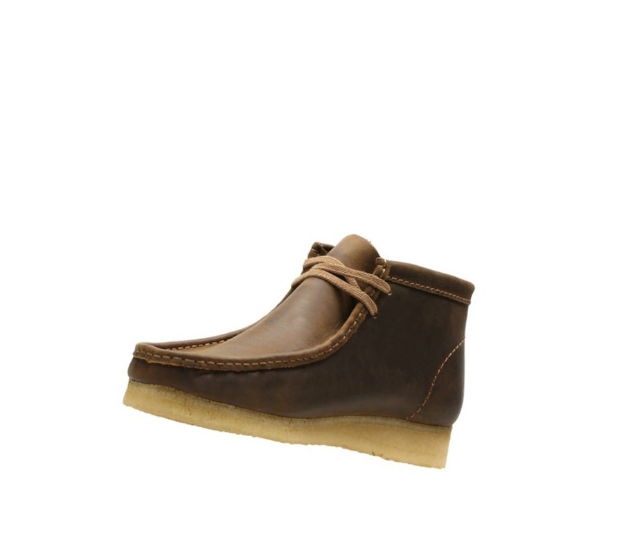 Wallabee Clarks Oryginalne Skórzane Męskie Ciemny Brązowe | EHWZAC629