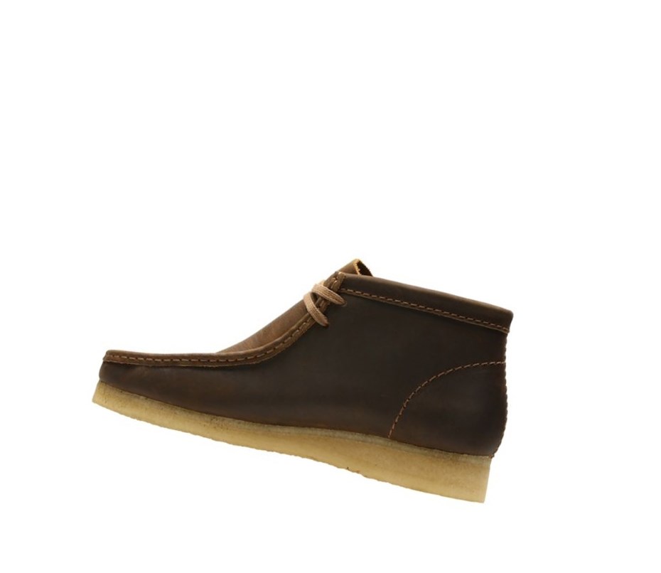 Wallabee Clarks Oryginalne Skórzane Męskie Ciemny Brązowe | EHWZAC629