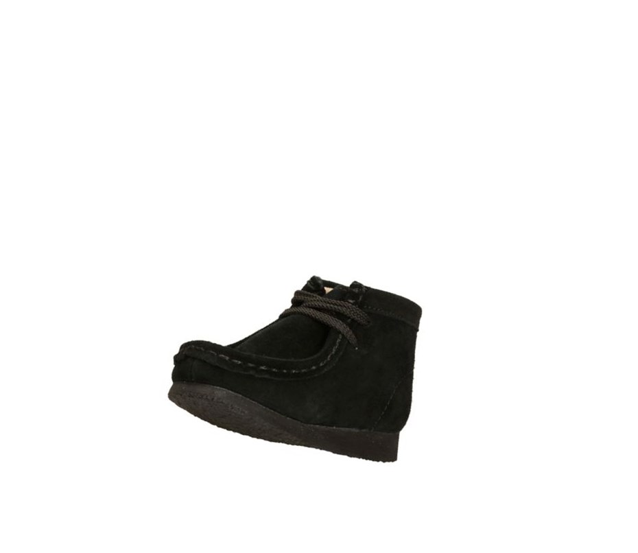 Wallabee Clarks Oryginalne Zamszowe Chłopięce Czarne | FRIEVT078