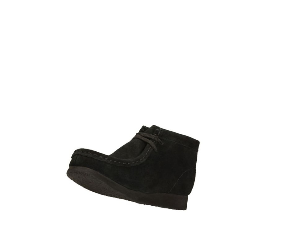 Wallabee Clarks Oryginalne Zamszowe Chłopięce Czarne | YXIMCT869