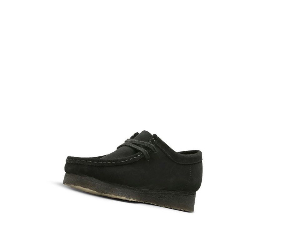 Wallabee Clarks Oryginalne Zamszowe Damskie Czarne | ASMPCD895