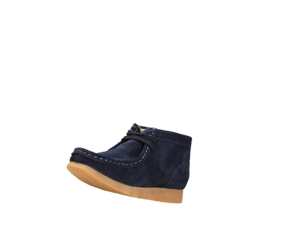 Wallabee Clarks Oryginalne Zamszowe Dziewczynka Granatowe | ZXTAJU035