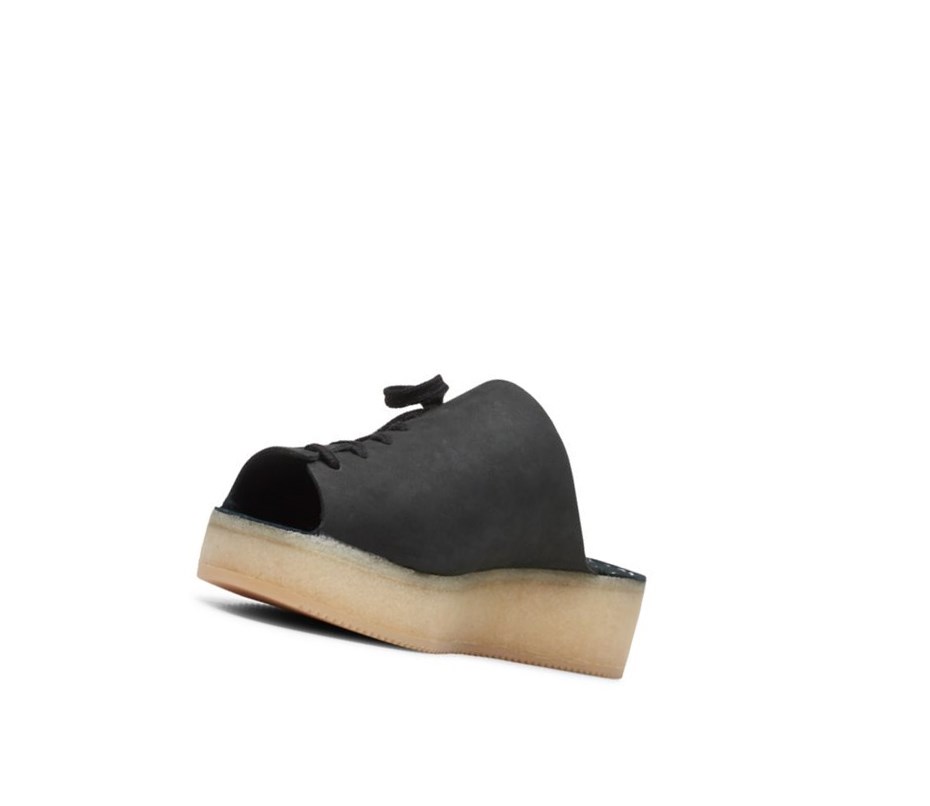 Wallabee Clarks Wallacraft Open Nubuck Damskie Czarne | QNMJIT490