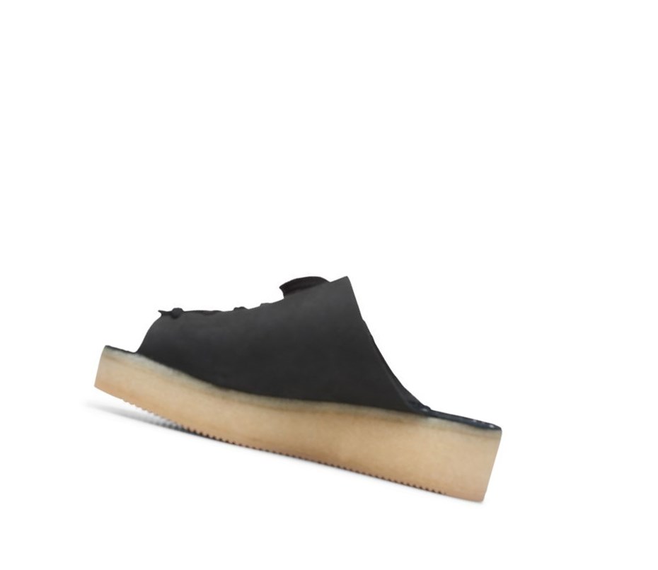 Wallabee Clarks Wallacraft Open Nubuck Damskie Czarne | QNMJIT490