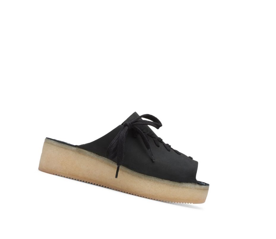 Wallabee Clarks Wallacraft Open Nubuck Damskie Czarne | QNMJIT490